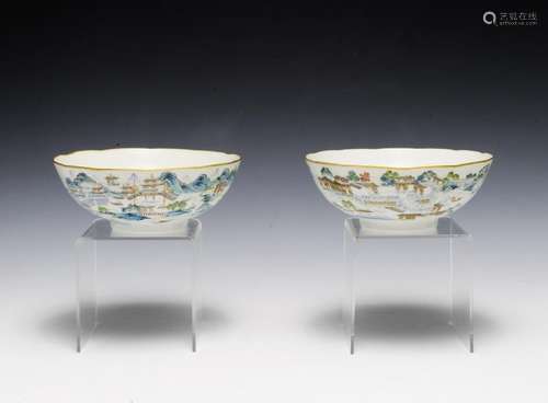 Pair of Chinese Famille Rose Bowls, Early 19th C.