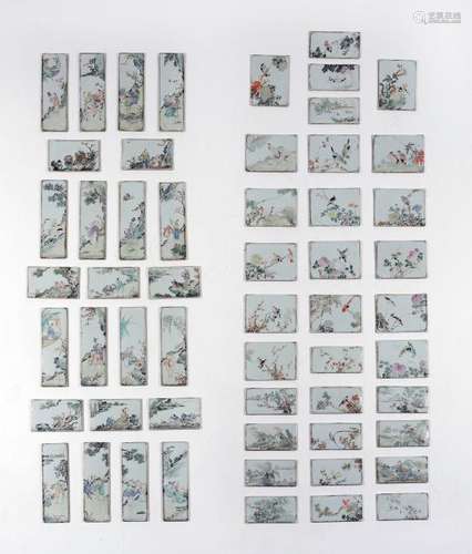 (56) Chinese Famille Rose Plaques, 19th - 20th C.