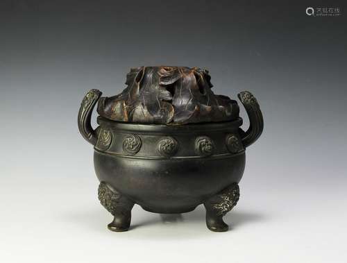 Chinese Bronze Incense Burner, Ming Dynasty