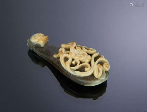 Chinese White Jade Dragon Hook, Ming Dynasty