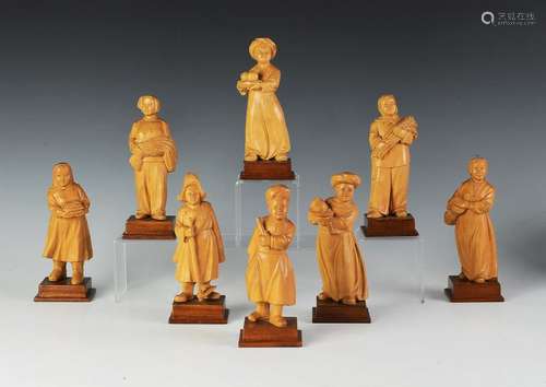 Set of 8 Huangyang Wood Carvings, Cultural Rev.