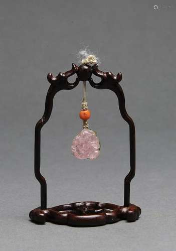 Chinese Pink & Green Tourmaline Toggle, 19th C.