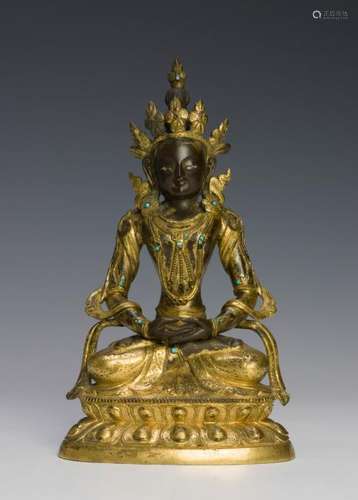 Gilt Bronze Seated Buddha, 18th Century