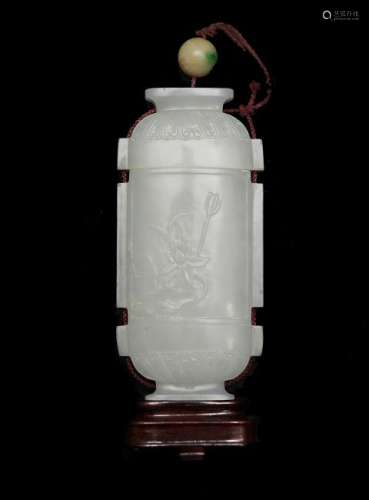 Chinese White Jade Lidded Vase, 18th Century