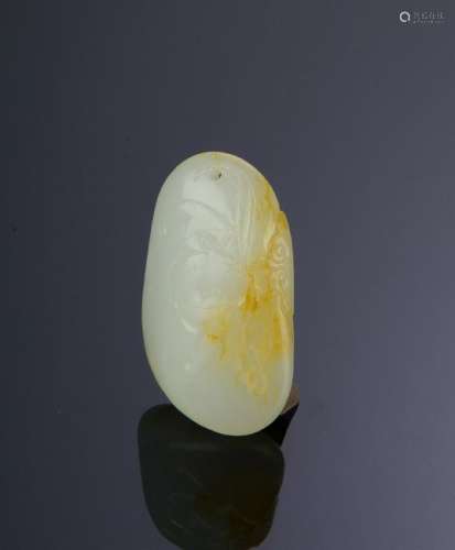 Chinese White Jade w/ Skin Toggle, 19th Century