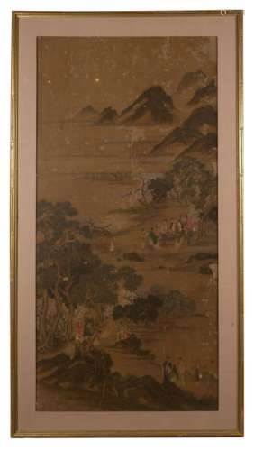 Silk Painting of Scholars, 18th C. or Earlier