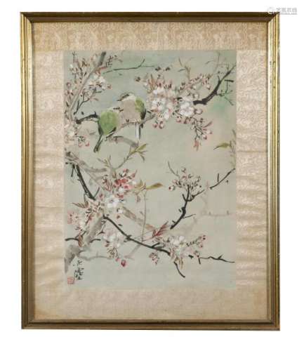 Chinese Painting of Flowers & Birds by Wang Yachen