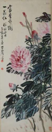 Scroll Painting of Flowers, Wang Zheng (1867-1938)