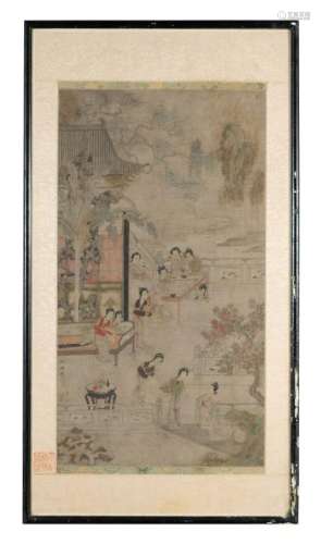 Painting of Court Ladies Attributed to Qiu Ying