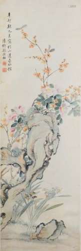 Chinese Scroll Painting of Flowers, Duan Manqing