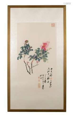 Flower Painting, Zhang Daqian Given to Weiling