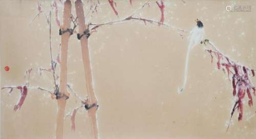Chinese Painting of Bird in Snow by Zhao Shaoang