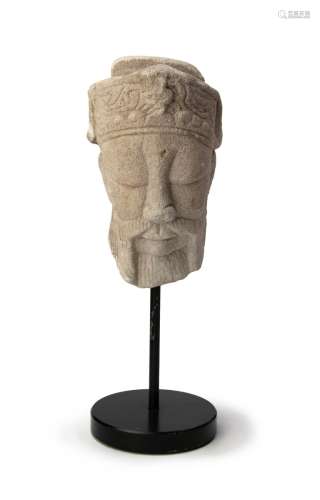 CHINESE CARVED STONE HEAD