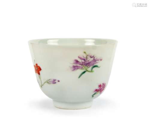 A CHINESE FAMILLE ROSE TEA CUP, QIANLONG MARKS