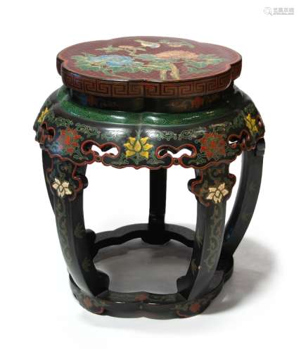LACQUERED WOODEN STOOL