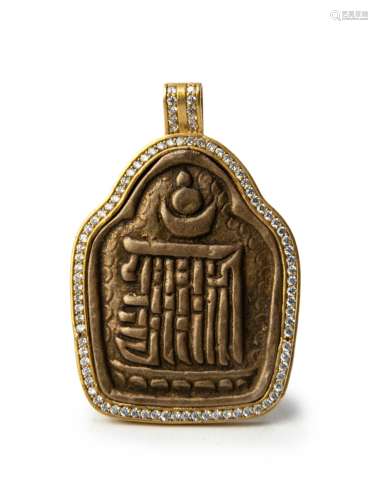 CHINESE BRONZE BUDDIST PENDANT