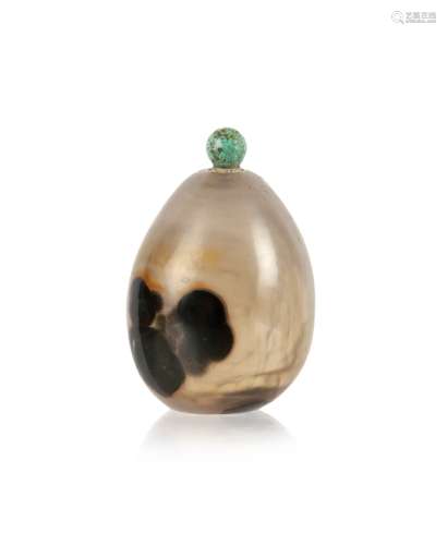 CARVED AGATE SNUFF BOTTLE