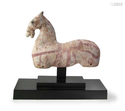 WESTERN HAN DYNASTY PAINTED POTTERY HORSE