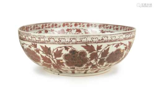 MING DYNASTY STYLE UNDER GLAZE RED BOWL