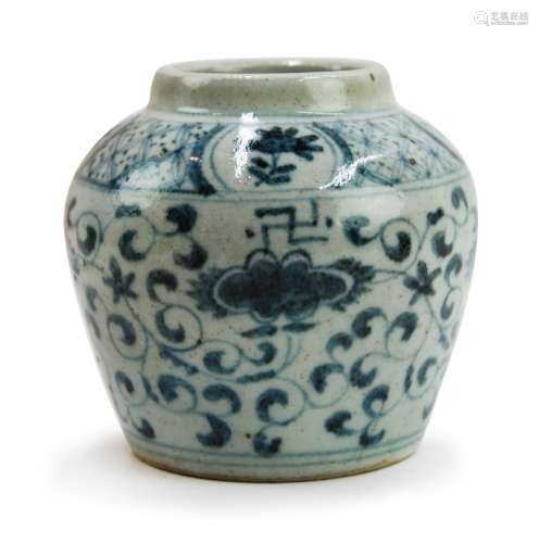 MING STYLE BLUE AND WHITE JAR