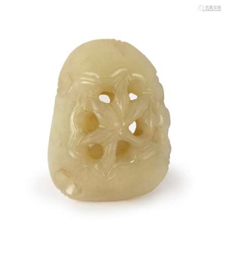 CARVED JADE TOGGLE (LOTUS ROOT)