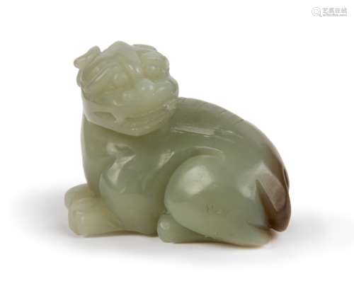 A FINE CARVED JADE PIXIU