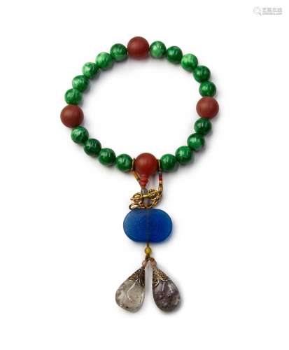 CHINESE JADEITE PRAYER BEAD BRACELET