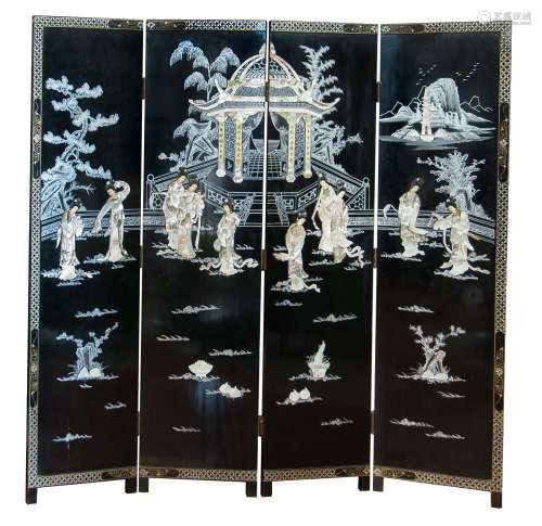 MOTHER OF PEARL INLAID ROOM SCREEN