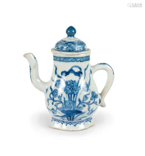 A CHINESE SMALL BLUE AND WHITE TEAPOT