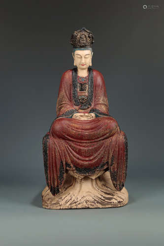 17-19TH CENTURY, A GUAN YIN DESIGN CAMPHORWOOD ORNAMENT, QING DYNASTY