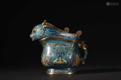 17-19TH CENTURY, A SHEEP DESIGN ENAMEL ORNAMENT, QING DYNASTY