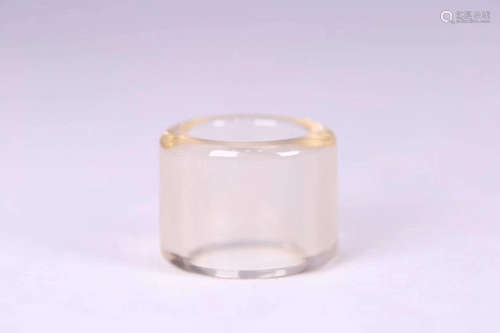 18-19TH CENTURY, AN OLD CRYSTAL THUMB RING, LATE QING DYNASTY