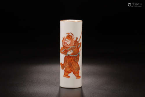 17-19TH CENTURY, A CHARACTER DESIGN PORCELAIN INCENSER BUCKET, QING DYNASTY