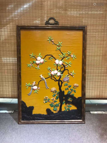 17-19TH CENTURY, AN IMPERIAL STYLE FLORAL PATTERN ROSEWOOD HANGING SCREEN, QING DYNASTY