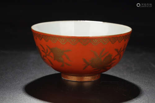 17-19TH CENTURY, A FLORAL  PATTERN PORCELAIN BOWL, QING DYNASTY