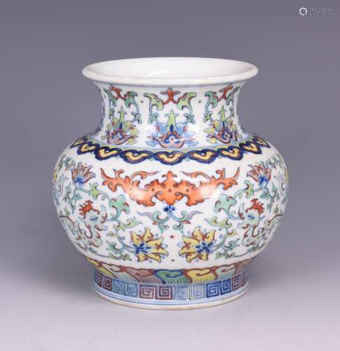 FAMILLE ROSE PORCELAIN VASE, QIANLONG MARK