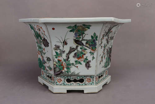 WUCAI PORCELAIN HEXAGONAL PLANTER