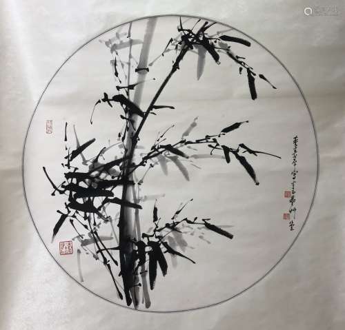CHINESE INK ON PAPER PAINTING SIGNED BY