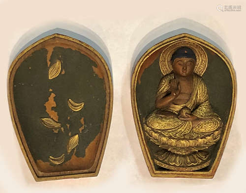 JAPANESE LACQUERED WOOD BUDDHA BOX