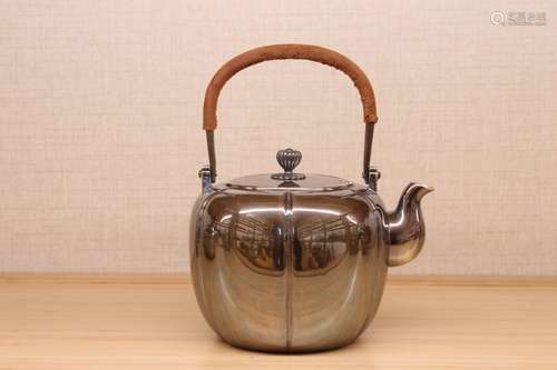 JAPANESE SILVER TEA POT WITH MARK