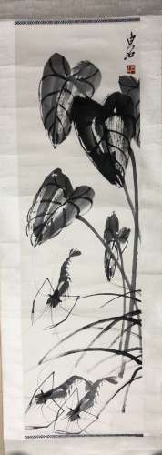 CHINESE INK ON PAPER PAINTING SIGNED BY QIBAISHI