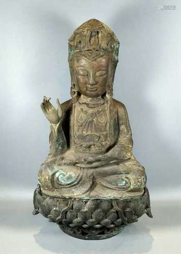 BRONZE FIGURE OF GUANYIN