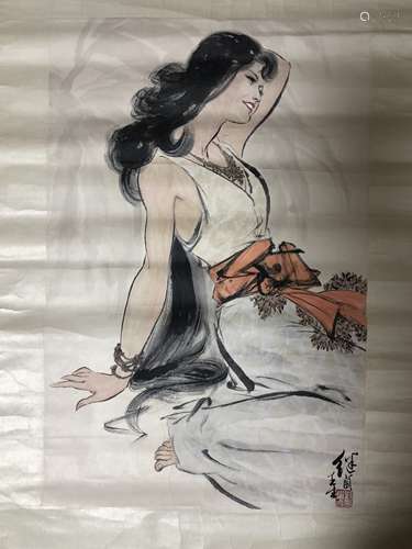 CHINESE INK ON PAPER PAINTING SIGNED BY