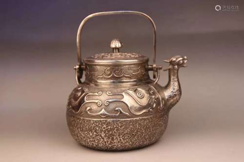 JAPANESE SILVER TEA POT