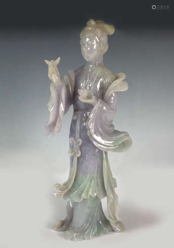 CHRISTIE'S: CARVED JADEITE FIGURE OF GUANYIN