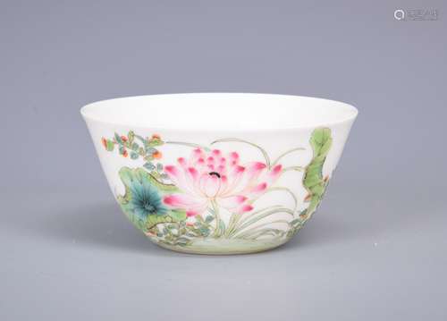 CHINESE FAMILLE ROSE PORCELAIN BOWL WITH MARK