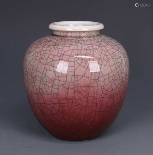 LANGYAO SANG-DE-BOEUF CRACKLE GLAZED PORCELAIN JAR