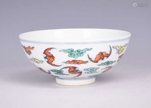 DUCAI PORCELAIN BAT BOWL WITH MARK