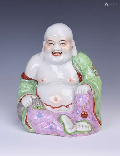 GLAZED PORCELAIN FIGURE OF BUDDHA