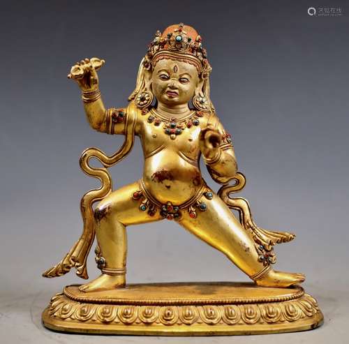 GILT BRONZE FIGURE OF VAJRAPANI